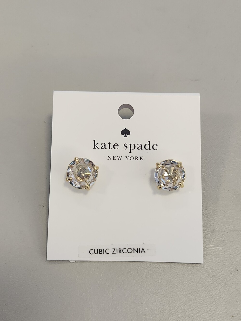 NWT Kate Spade Gold-Tone Bright Ideas Round CZ Stud Earrings